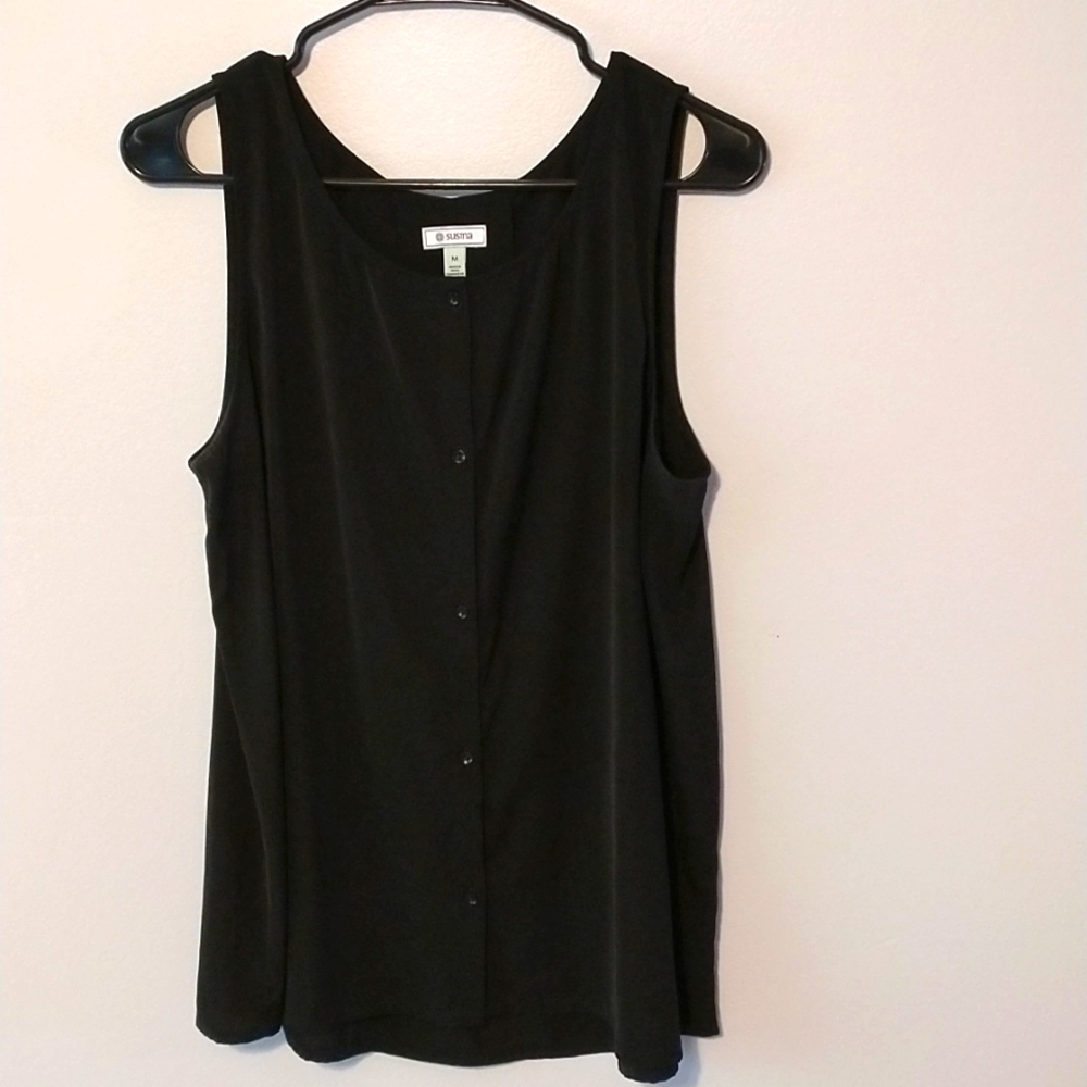 Black button down tank top